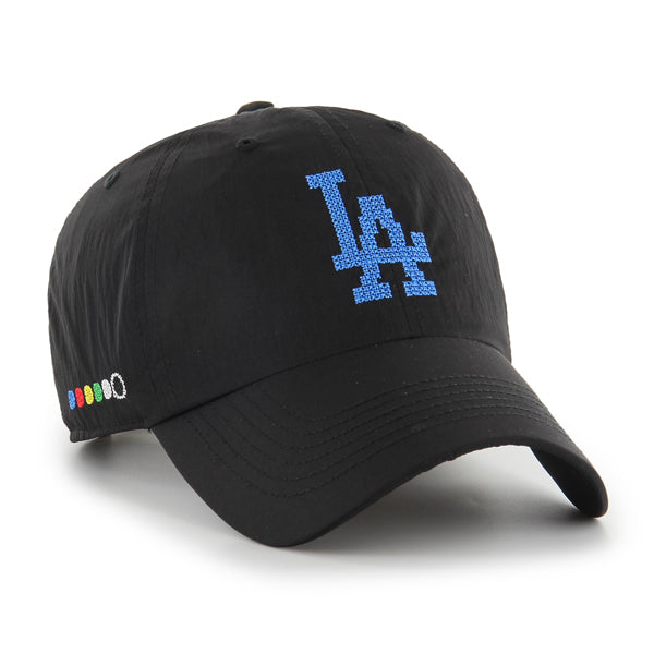 Pictured is this MLB Los Angeles Dodgers Eight Bit Hero '47 CLEAN UP cap in black. 1