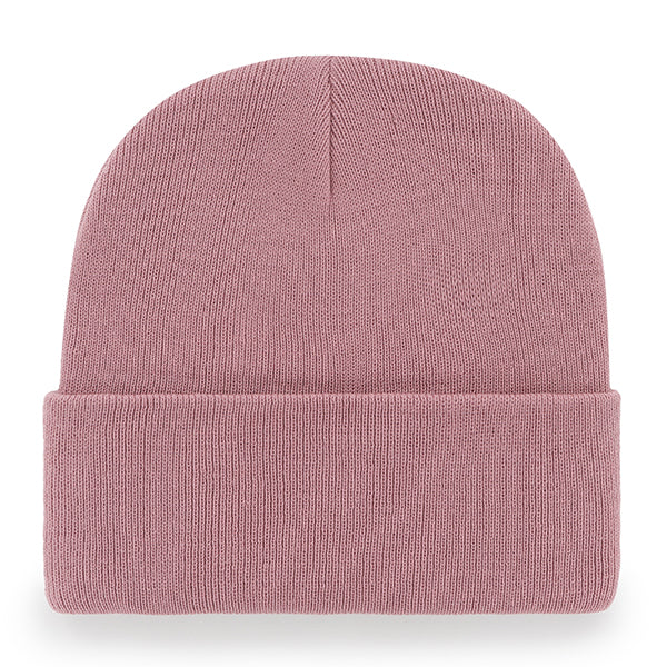 Pictured is this MLB New York Yankees Haymaker ’47 CUFF KNIT beanie cap in pink. 2