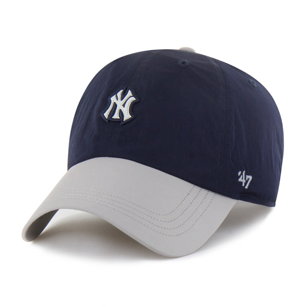 Pictured is this MLB New York Yankees Modernia ’47 CLEAN UP cap in navy & grey. 1