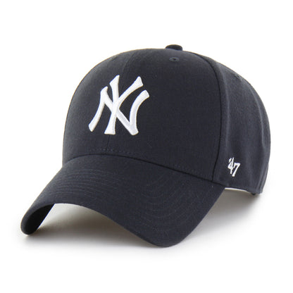 Pictured is this MLB New York Yankees Snapback '47 MVP cap in navy. 1