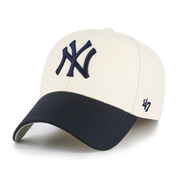 Pictured is this MLB New York Yankees Two Tone '47 MVP cap in natural. 1