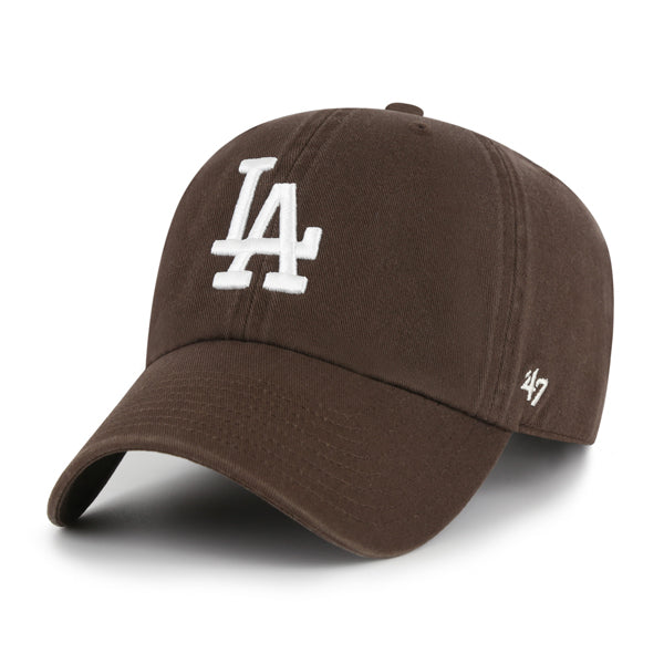 Pictured is this MLB Los Angeles Dodgers '47 CLEAN UP cap in brown. 1