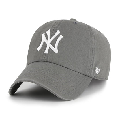 Pictured is this MLB New York Yankees '47 CLEAN UP cap in Dark grey. 1