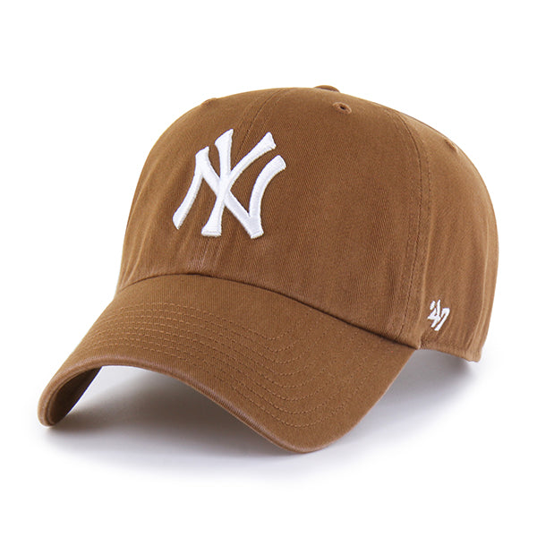 Pictured is this MLB New York Yankees ’47 CLEAN UP cap in brown. 1