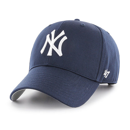 Pictured is this MLB New York Yankees Raised Basic '47 MVP cap in navy. 1