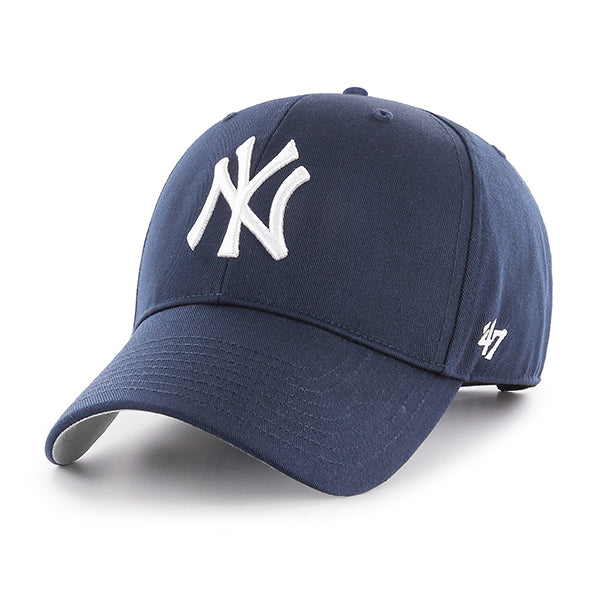 Pictured is this MLB New York Yankees Raised Kids ’47 MVP cap in navy. 1
