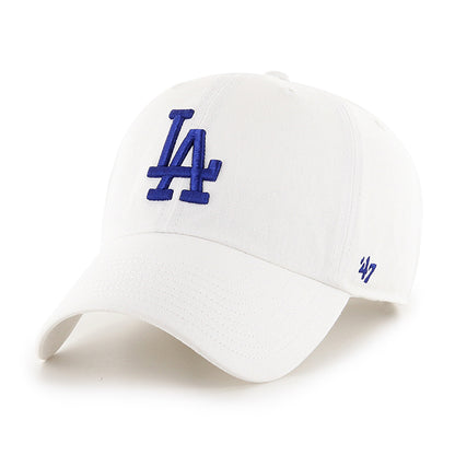 Pictured is this MLB Los Angeles Dodgers '47 CLEAN UP cap in white. 1