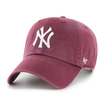 Pictured is this MLB New York Yankees '47 CLEAN UP cap in dark purple. 1