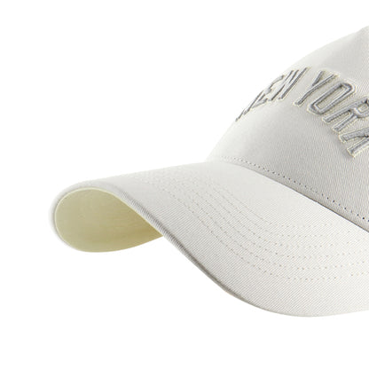 Pictured is this MLB New York Yankees Soft Glow Script '47 OFFSIDE DT cap in white and digital yellow. 4