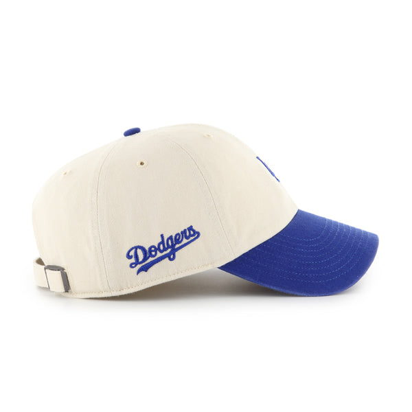 Pictured is this MLB Los Angeles Dodgers Base Runner Sure Shot '47 CLEAN UP cap in natural. 3