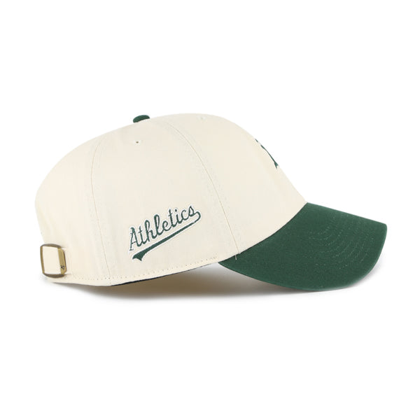 Pictured is this MLB Oakland Athletics Base Runner Sure Shot '47 CLEAN UP cap in natural. 3
