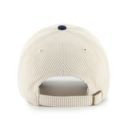 Pictured is this MLB New York Yankees Base Runner Cord '47 CLEAN UP cap in natural and navy. 2