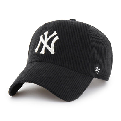 Pictured is this MLB New York Yankees Thick Cord ’47 CLEAN UP cap in black. 1