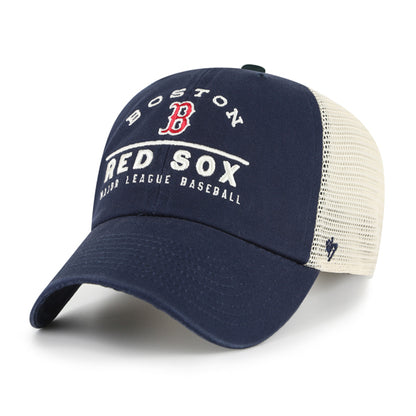Pictured is this MLB Boston Red Sox Windham Mesh '47 CLEAN UP cap in navy. 1