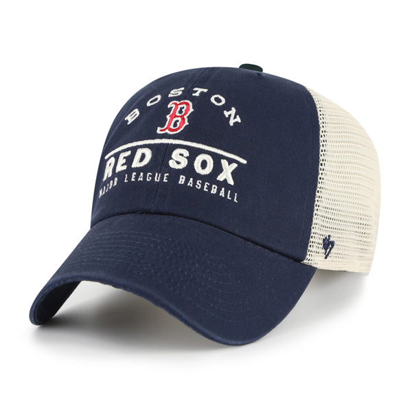 Pictured is this MLB Boston Red Sox Windham Mesh '47 CLEAN UP cap in navy. 1