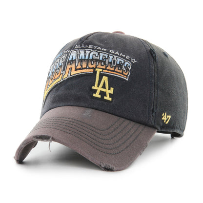 Pictured is this MLB Los Angeles Dodgers Graphic Distress Wash ’47 CLEAN UP cap in charcoal. 1