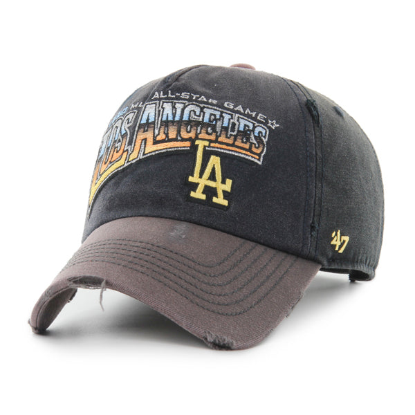 Pictured is this MLB Los Angeles Dodgers Graphic Distress Wash ’47 CLEAN UP cap in charcoal. 1