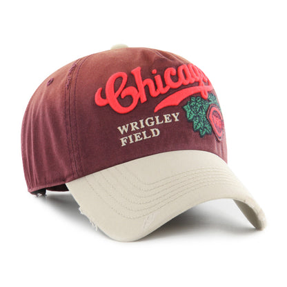 Pictured is this MLB Chicago Cubs Cooperstown TT Script Washed ’47 CLEAN UP cap in dark purple. 2