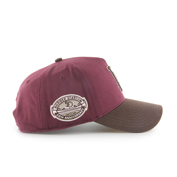 Pictured is this MLB Los Angeles Dodgers Cooperstown Sure Shot '47 MVP cap in dark red. 3