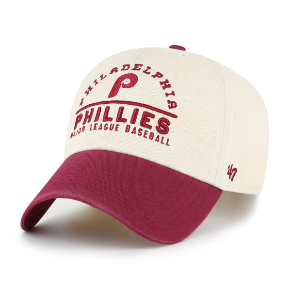 Pictured is this MLB Philadelphia Phillies Windham '47 CLEAN UP cap in natural. 1