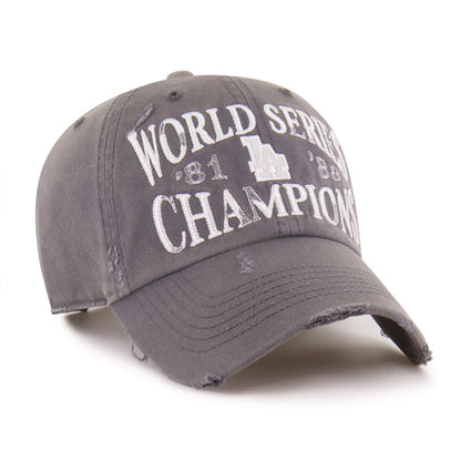 Pictured is this MLB Los Angeles Dodgers Cooperstown World Series Champs ’47 CLEAN UP cap in charcoal. 2