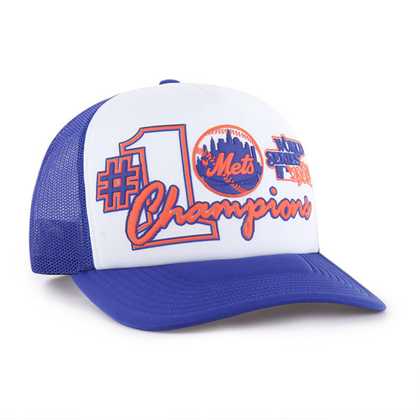 Pictured is this MLB New York Mets 86 Mets ’47 TRUCKER FM cap in blue. 2