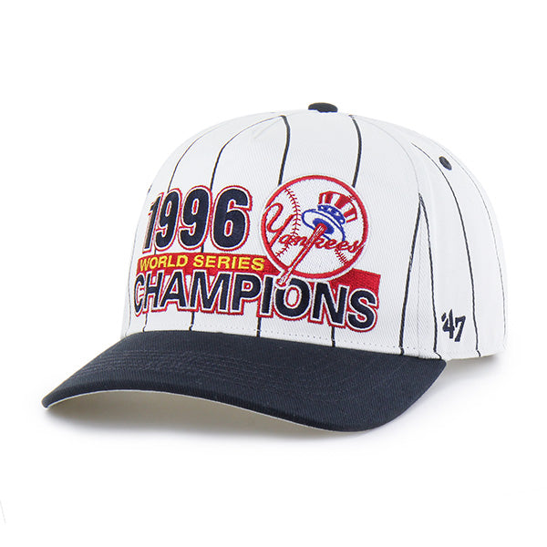 Pictured is this MLB New York Yankees 96 Yankees Pinstripe ’47 HITCH cap in white. 1