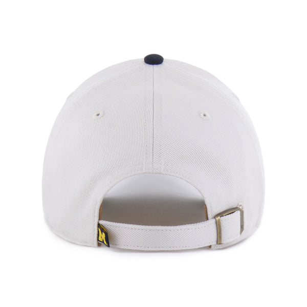 Pictured is this Collegiate Michigan Wolverines Broke Line ’47 MVP cap in white & navy. 3