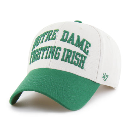 Pictured is this Collegiate Notre Dame Fighting Irish Broke Line ’47 MVP cap in natural. 1