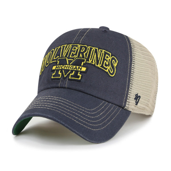 Pictured is this Collegiate Michigan Wolverines Tuscaloosa ’47 CLEAN UP cap in navy. 1