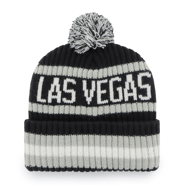 Pictured is this NFL Las Vegas Raiders Bering ’47 CUFF KNIT beanie cap in black. 2
