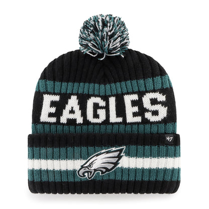 Pictured is this NFL Philadelphia Eagles Bering ’47 CUFF KNIT beanie cap in black. 1