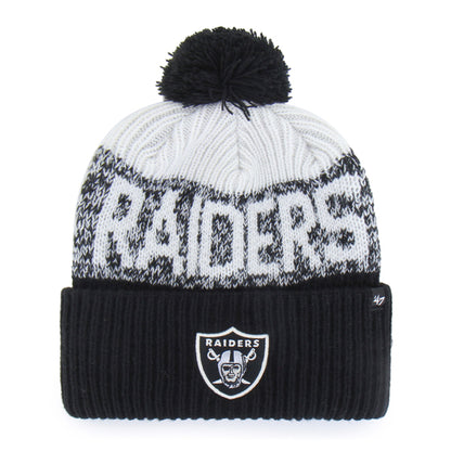 Pictured is this NFL Las Vegas Raiders Bone Chill ’47 CUFF KNIT beanie cap in black. 1