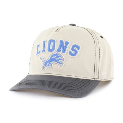 Pictured is this NFL Calderwood Detroit Lions ’47 HITCH RF cap in light beige & grey. 1