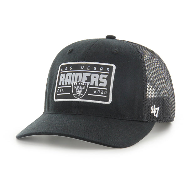 Pictured is this NFL Hardline Las Vegas Raiders ’47 TRUCKER RF cap in black. 1