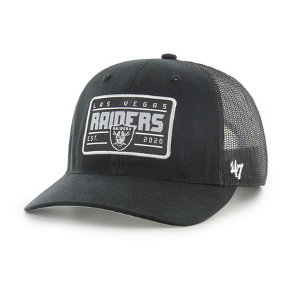 Pictured is this NFL Hardline Las Vegas Raiders ’47 TRUCKER RF cap in black. 1
