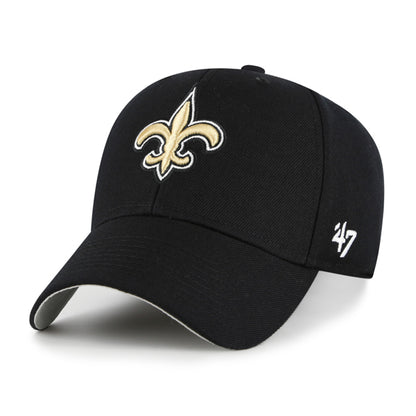Pictured is this NFL New Orleans Saints ’47 MVP cap in black. 1