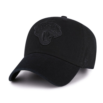 Pictured is this NFL Jacksonville Jaguars ’47 CLEAN UP cap in black on black. 1