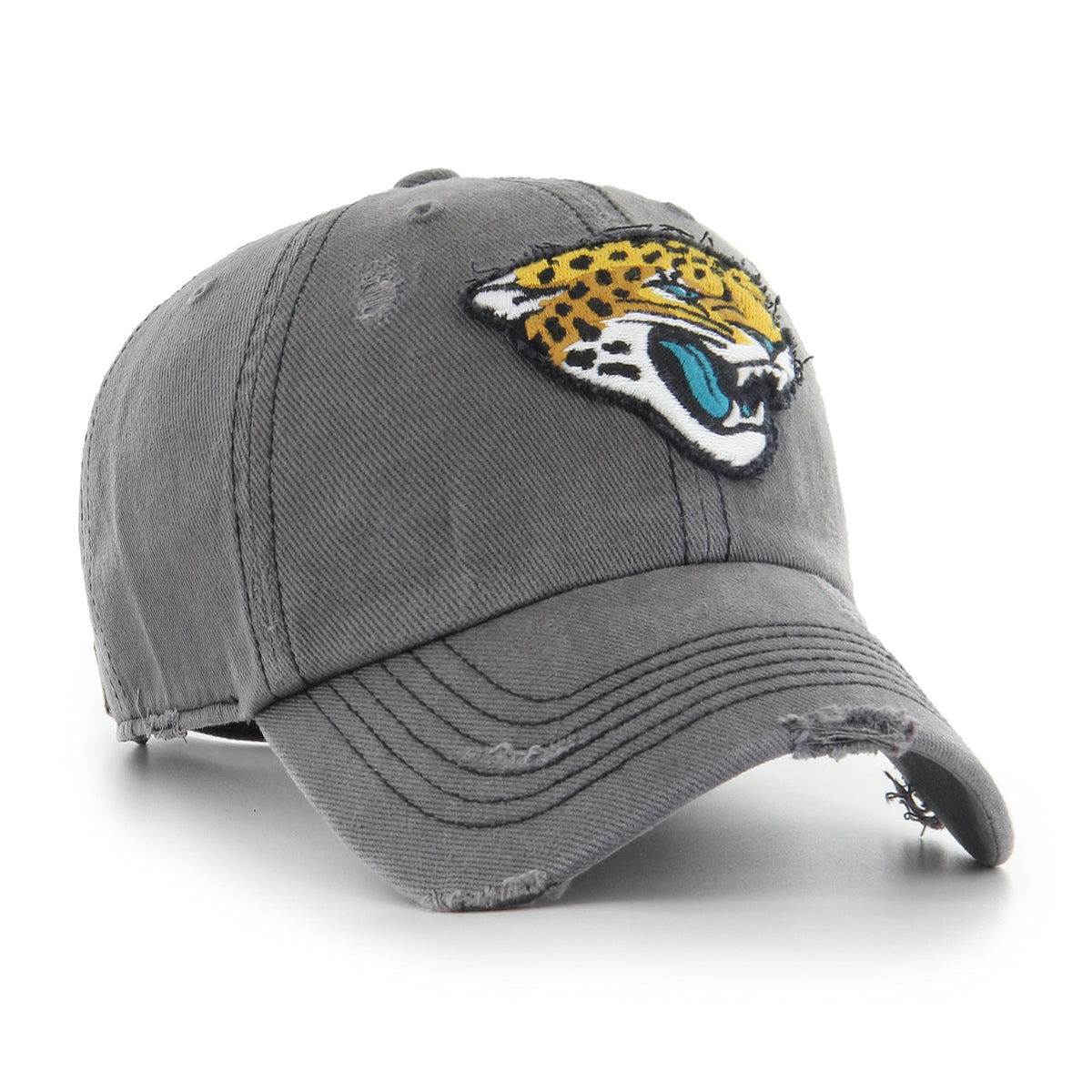 Pictured is this NFL Weathered Jacksonville Jaguars ’47 CLEAN UP cap in grey. 2