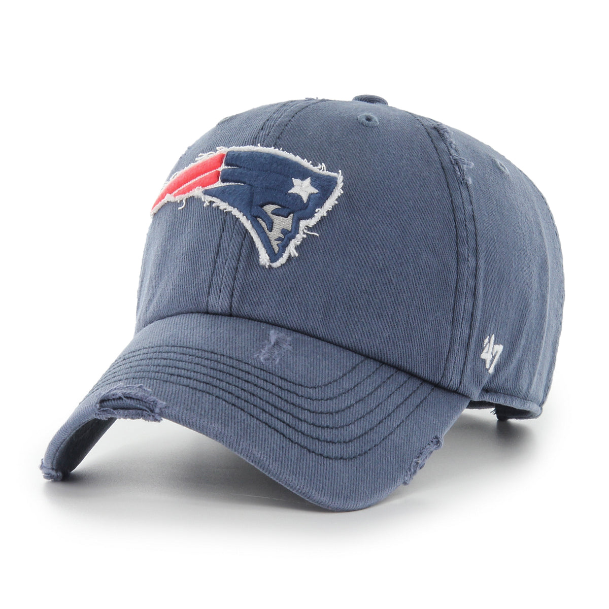 Pictured is this NFL Weathered New England Patriots ’47 CLEAN UP cap in dark blue. 1