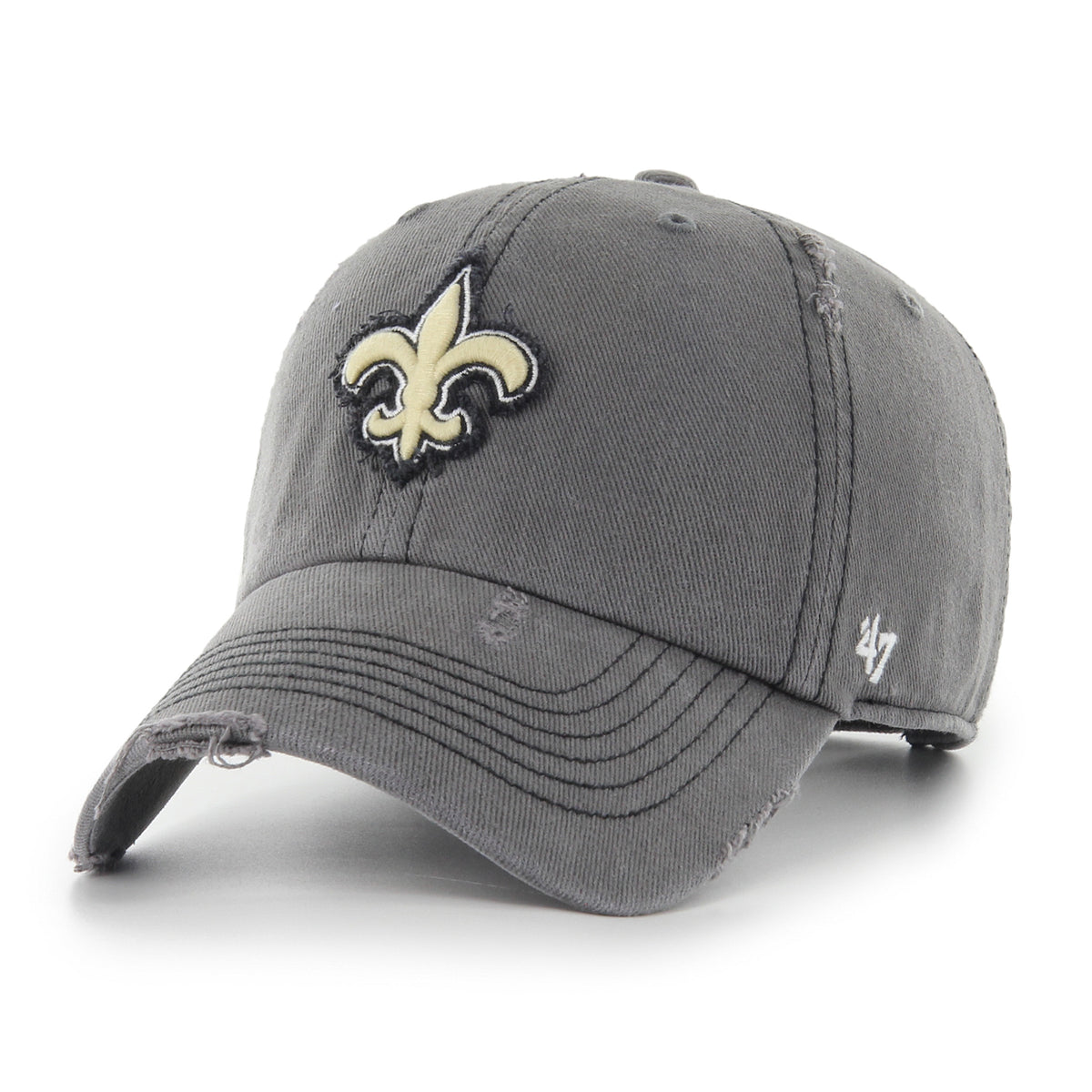 Pictured is this NFL Weathered New Orleans Saints ’47 CLEAN UP cap in grey. 1