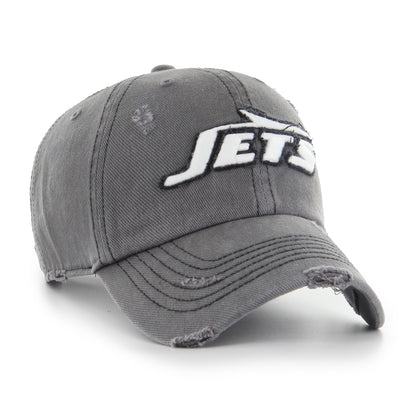 Pictured is this NFL Weathered New York Jets ’47 CLEAN UP cap in grey. 1