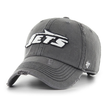 Pictured is this NFL Weathered New York Jets ’47 CLEAN UP cap in grey. 2