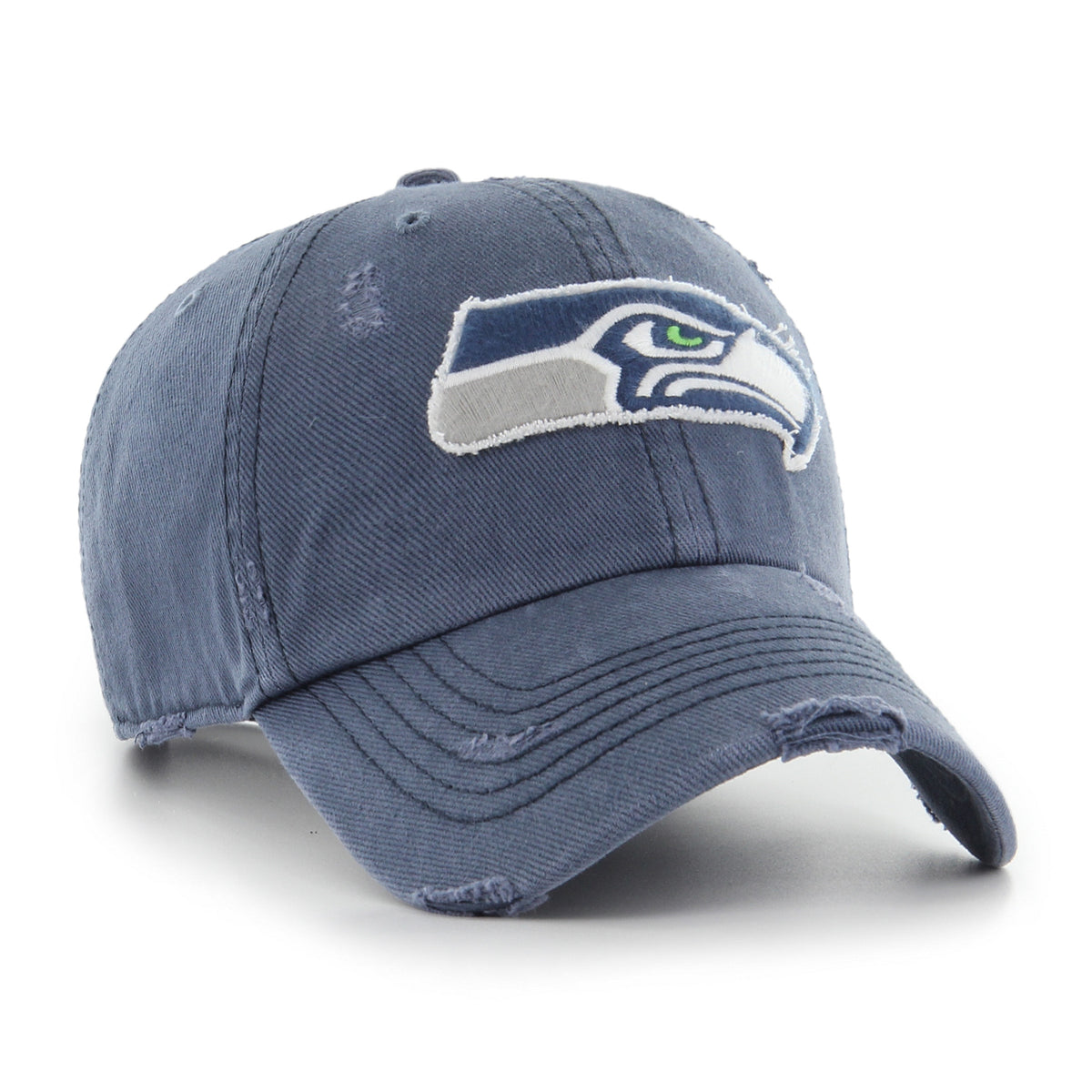 Pictured is this NFL Weathered Seattle Seahawks ’47 CLEAN UP cap in dark blue. 2
