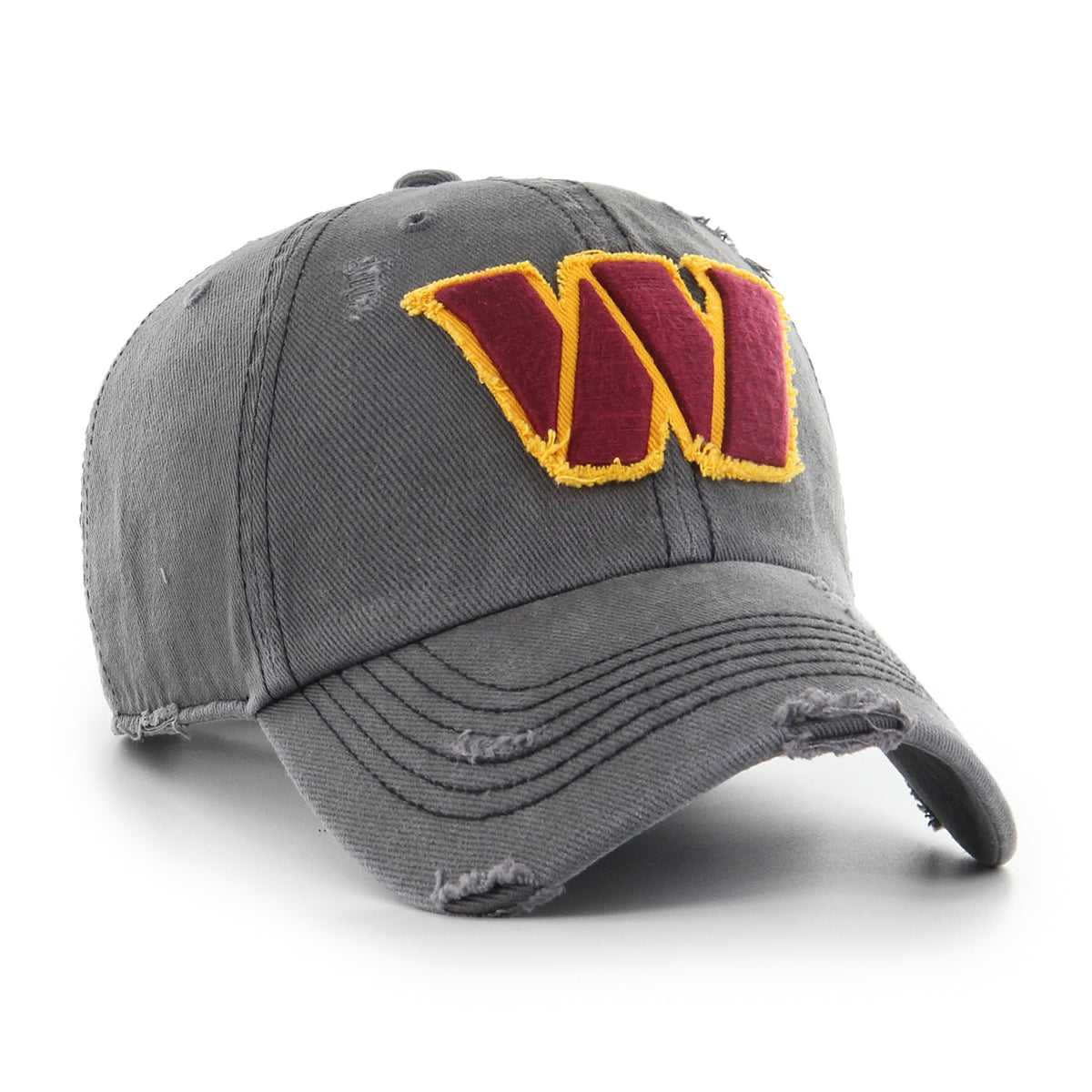 Pictured is this NFL Weathered Washington Commanders ’47 CLEAN UP cap in grey. 2