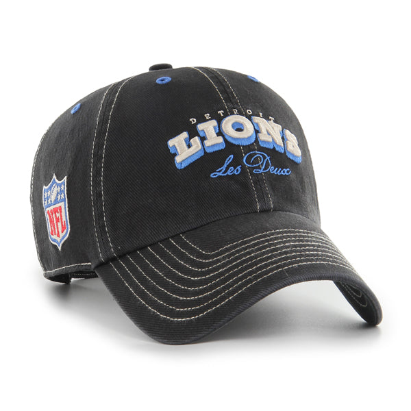 Pictured is this Les Deux X NFL Contrast Stitch Detroit Lions ’47 CLEAN UP cap in black. 1