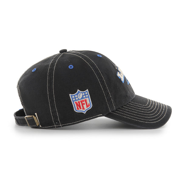 Pictured is this Les Deux X NFL Contrast Stitch Detroit Lions ’47 CLEAN UP cap in black. 3