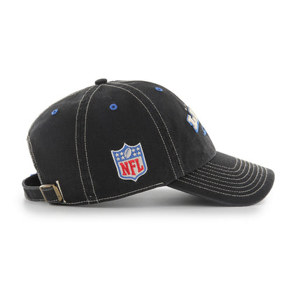 Pictured is this Les Deux X NFL Contrast Stitch Detroit Lions ’47 CLEAN UP cap in black. 3