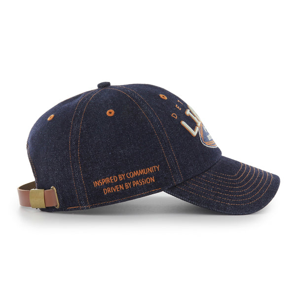Pictured is this Les Deux X NFL Emb Denim Detroit Lions ’47 CLEAN UP cap in dark blue. 3