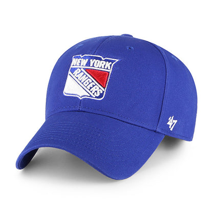 Pictured is this NHL New York Rangers Legend '47 MVP cap in blue. 1